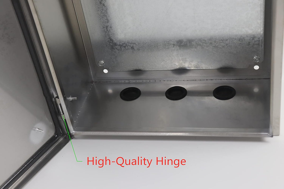 304 Stainless Steel Electrical Enclosure Box 20'' x 16'' x 8'' with Mounting Plate W53906