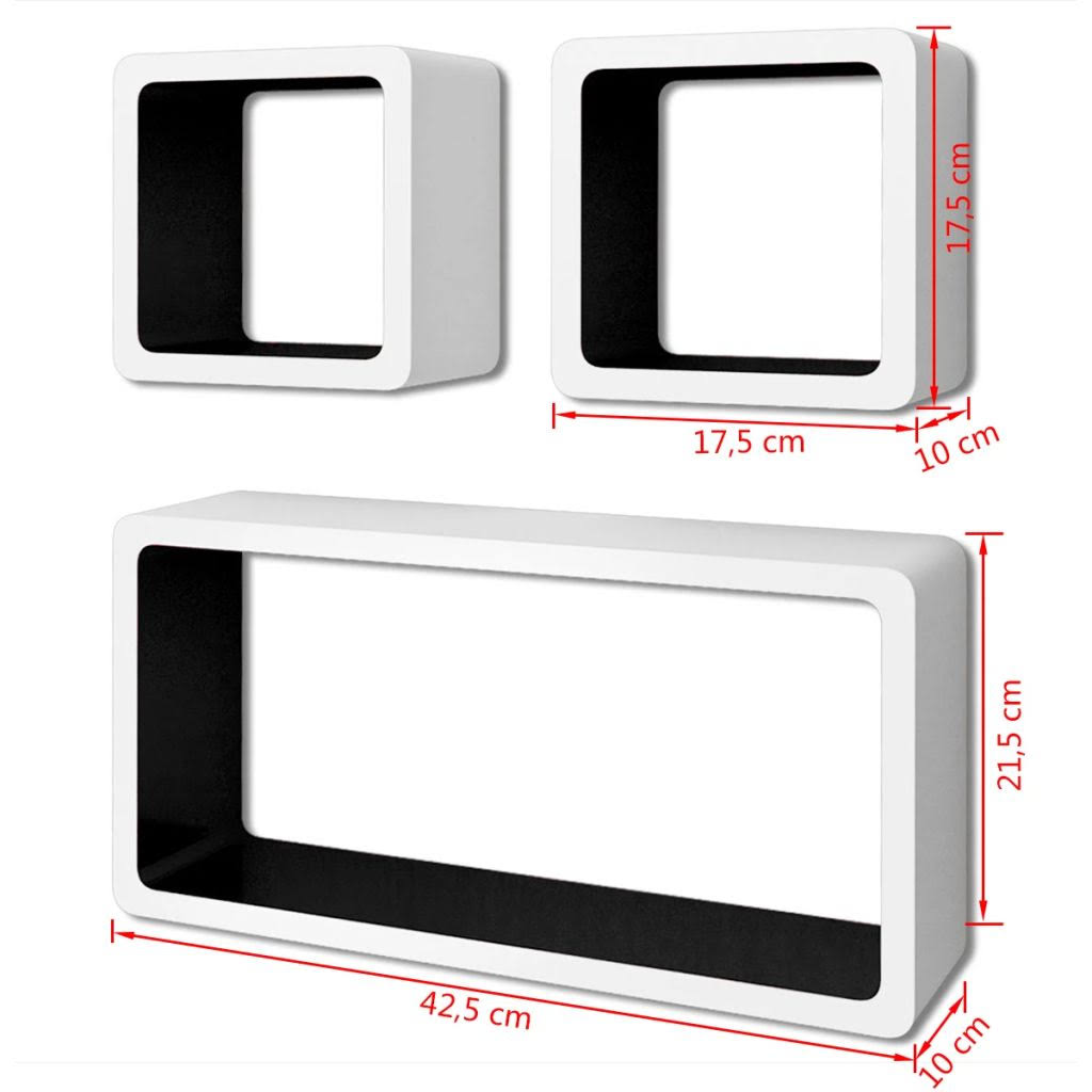 White and Pink Wall Cube Shelves 6 Pcs M8205