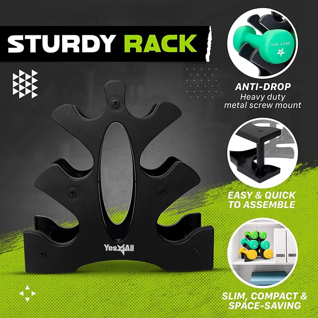 32lbs Neoprene Dumbbell Set With Plastic Rack Q346