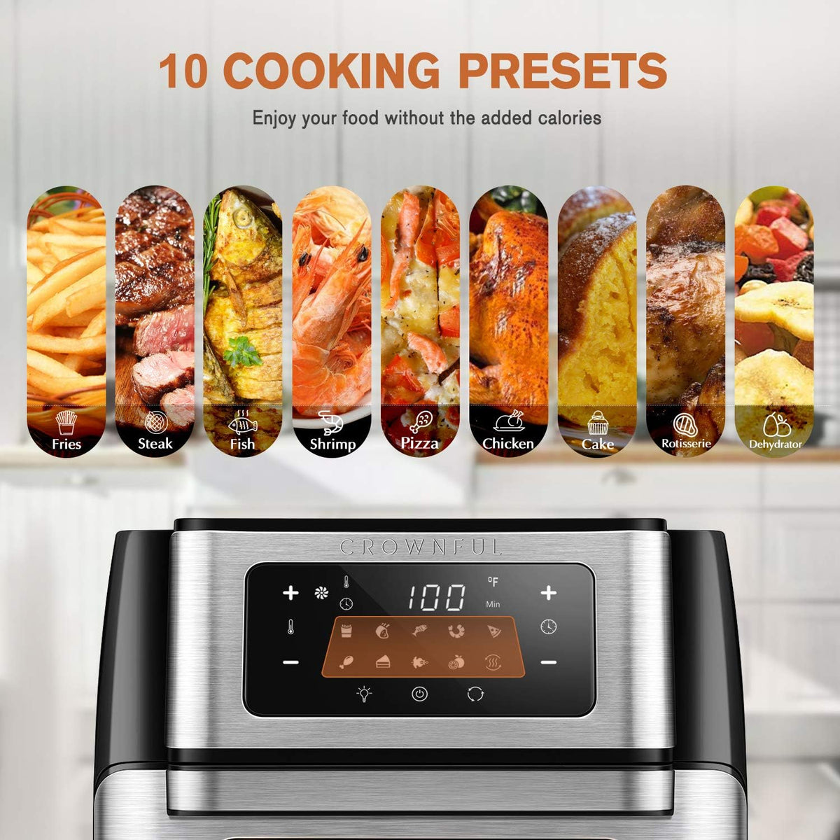 10.6 Quart 10-in-1 Air Fryer Toaster Oven with Rotisserie and Dehydrator Z111760