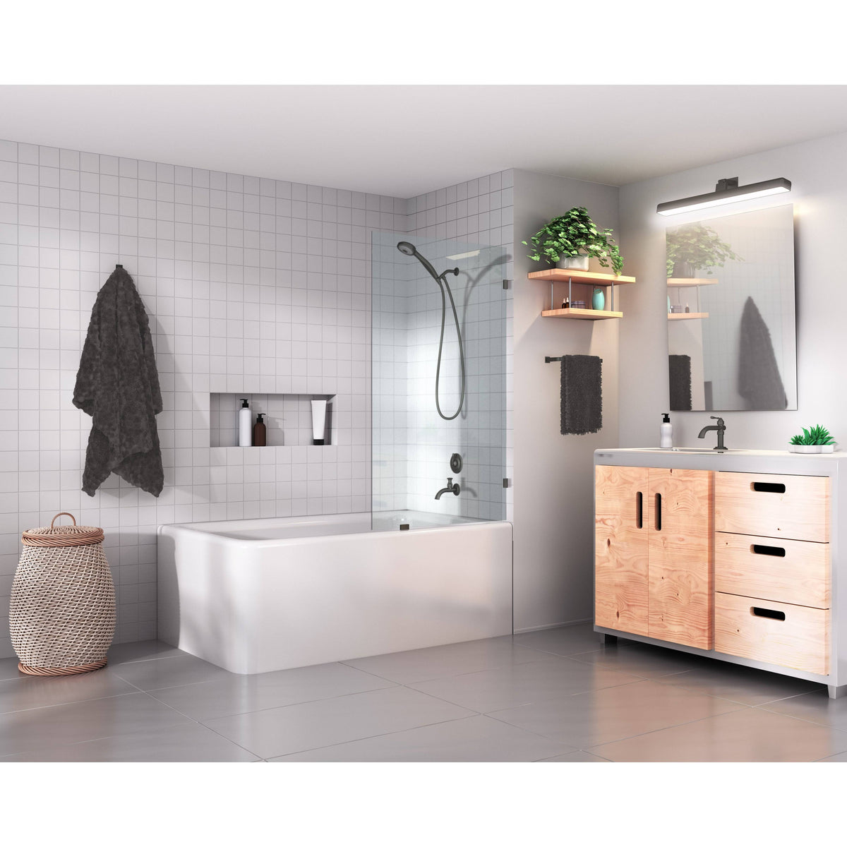 Frameless Shower Bath Fixed Panel R443215