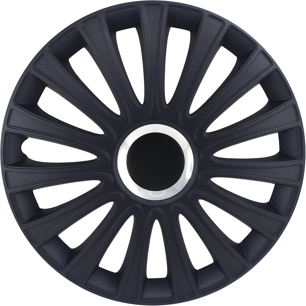 Black-Silver 15-Inch Wheel Cover Kit Pack of 4 X914
