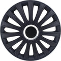 Black-Silver 15-Inch Wheel Cover Kit Pack of 4 X914
