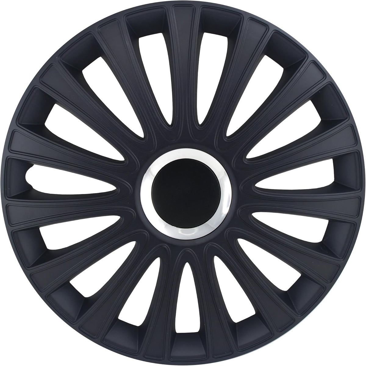 Black-Silver 15-Inch Wheel Cover Kit Pack of 4 X914