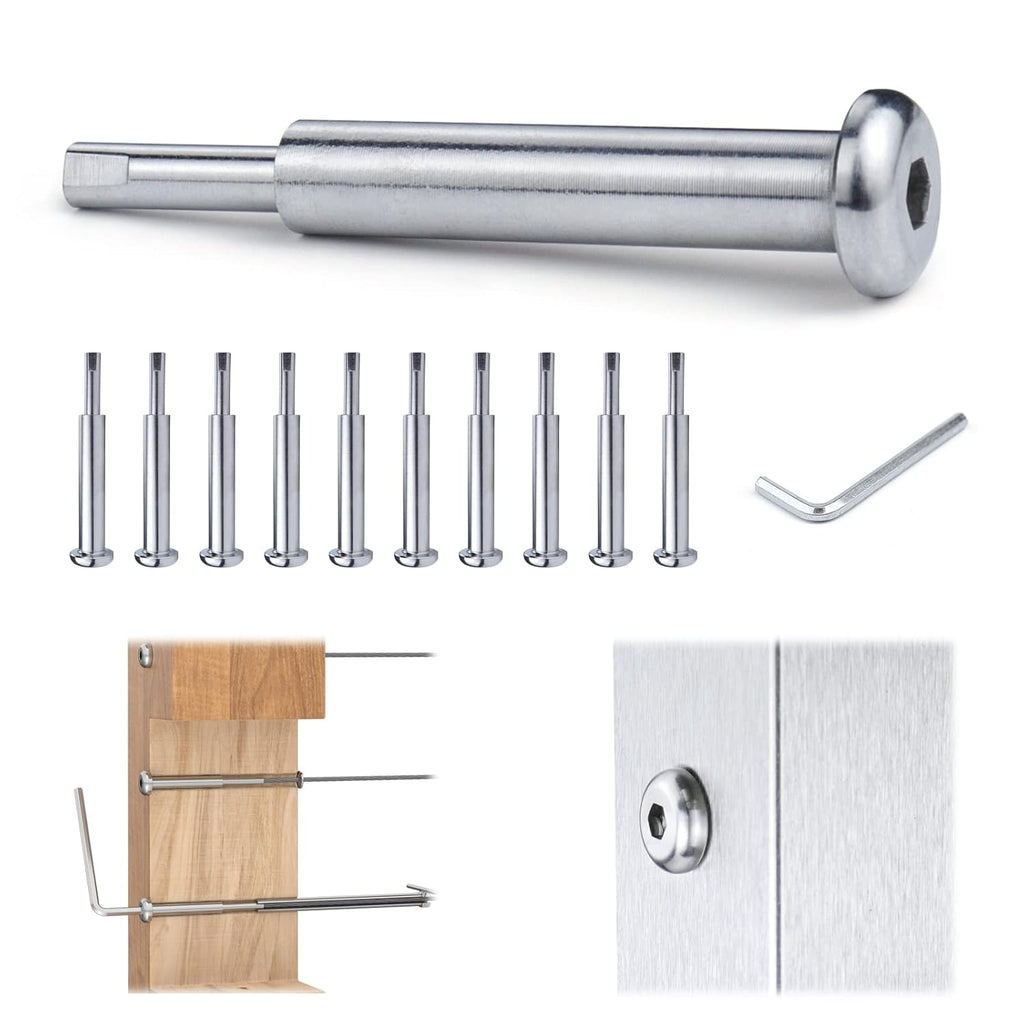10Pair Cable Railing Kit Invisible 1/8 Swage Tensioner T316 Stainless Steel Q3131