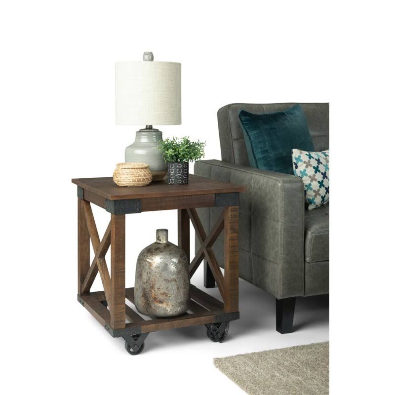Distressed Brown End Table R240845