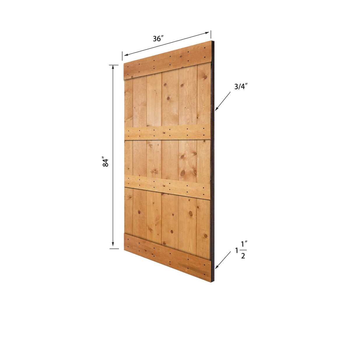 Red Oak Paneled Wood Barn Door with Installation Hardware Kit N383686