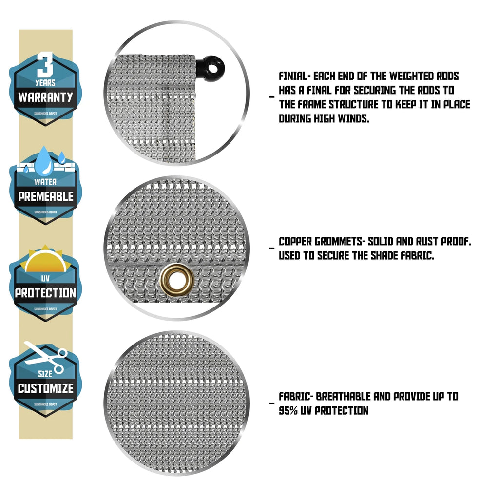 Light Grey Pergola Replacement Cover Canopy E657622