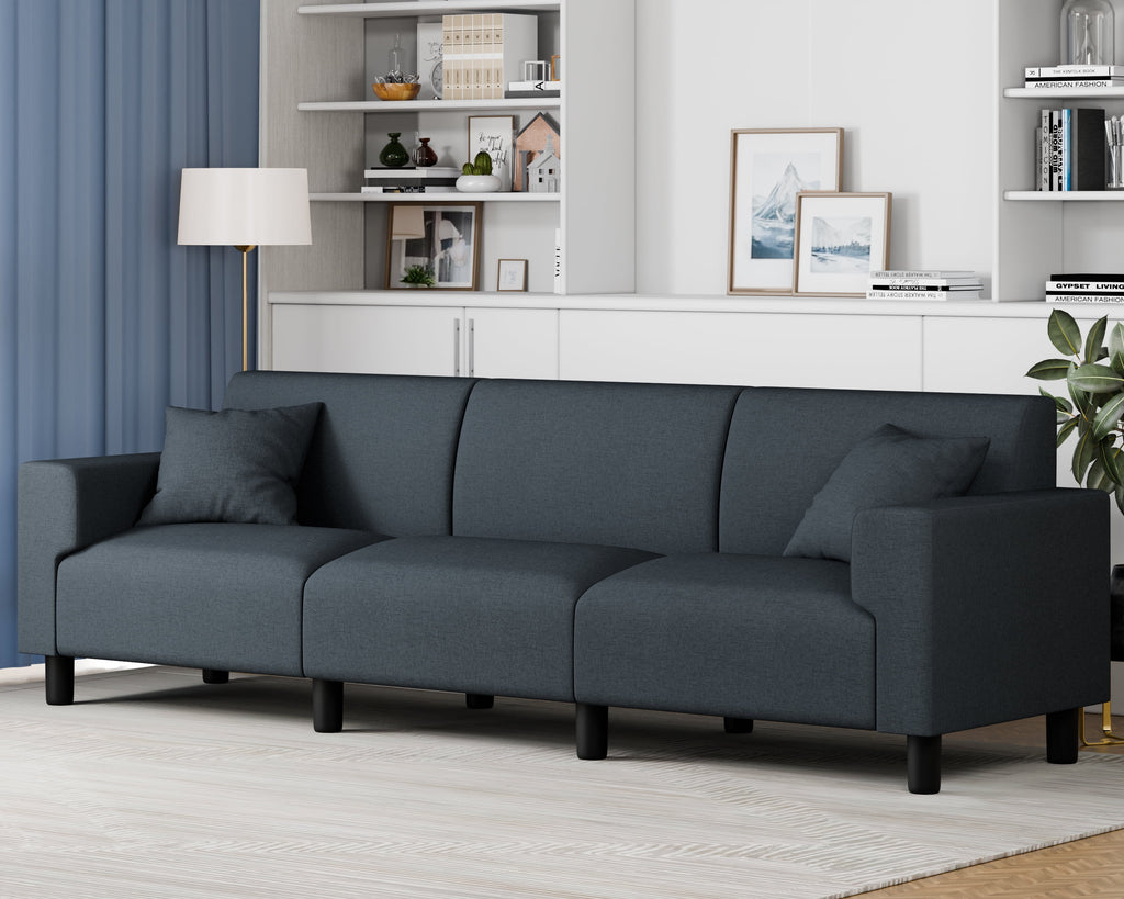 Dark Grey 3-Seater Sofa with Two Pillows D180163