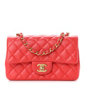 Lambskin Quilted Mini Rectangular Flap Red E67986