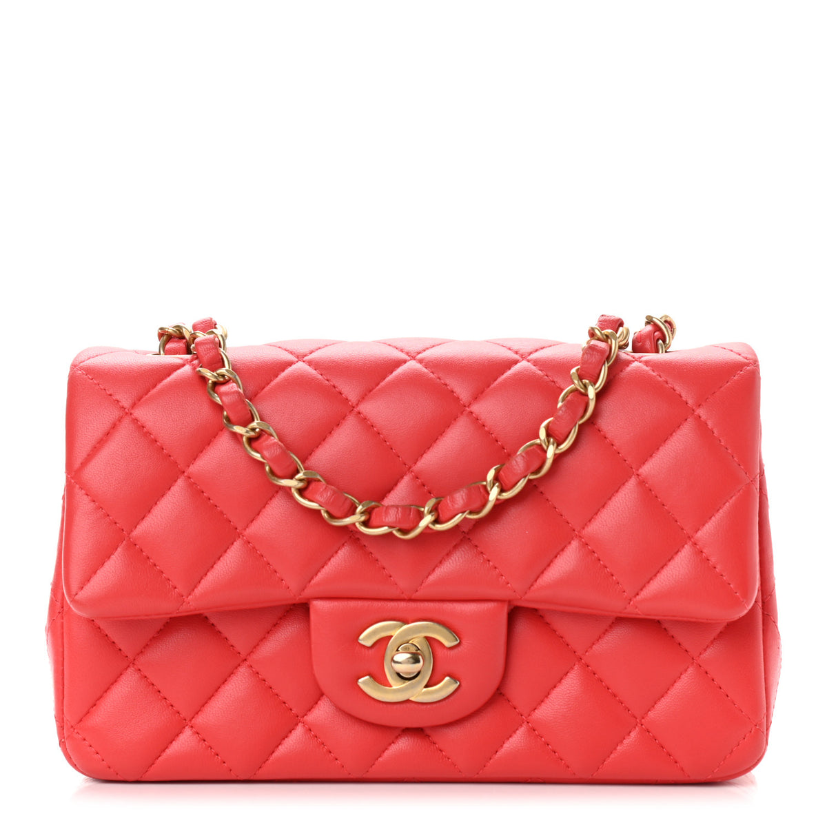 Lambskin Quilted Mini Rectangular Flap Red E67986