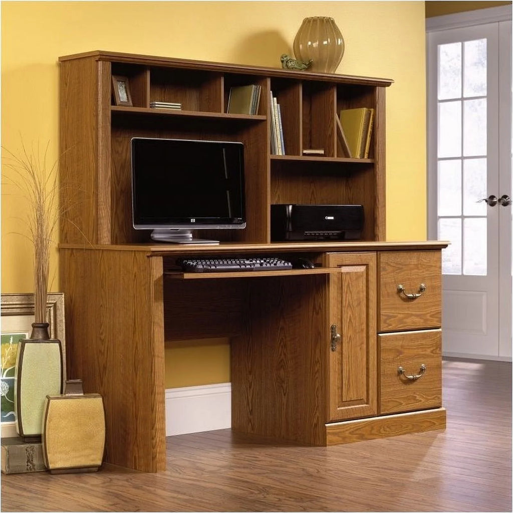 Traditional Wood Computer Desk with Hutch O7436