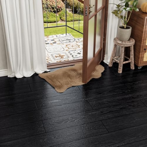 24-Pack Black Vinyl Plank Flooring 6"x36" Self Adhesive H88047