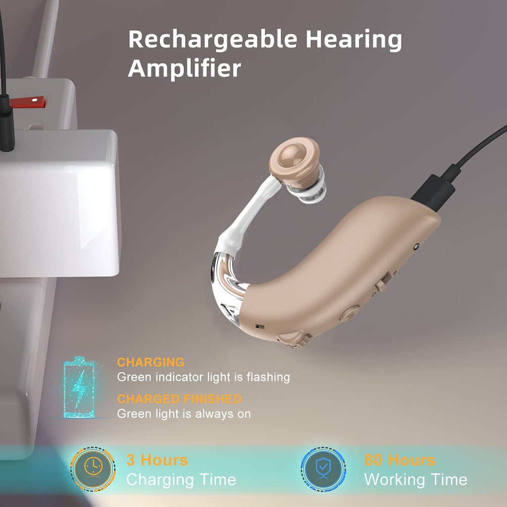 Rechargeable Digital Hearing Amplifier with Noise Cancelling and Volume Control W92542