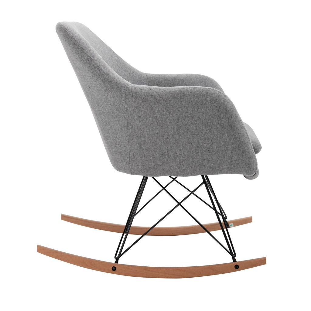 Pink Fabric Rocking Chair with Backrest M22106