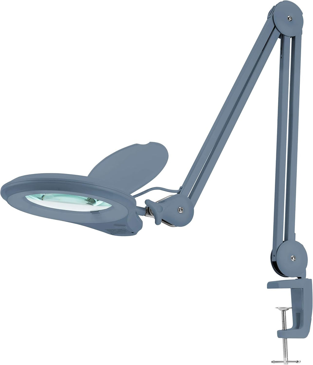 White 5 Inches Diameter Lens LED Magnifying Lamp with Clamp O58768
