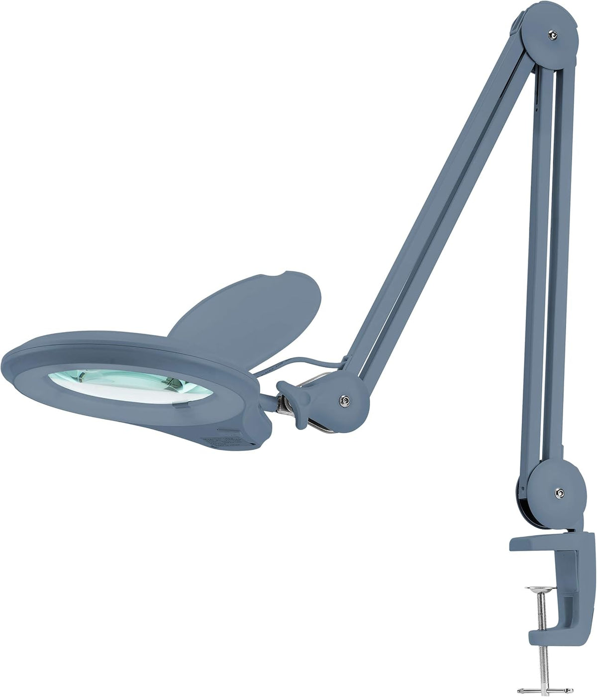 White 5 Inches Diameter Lens LED Magnifying Lamp with Clamp O58768