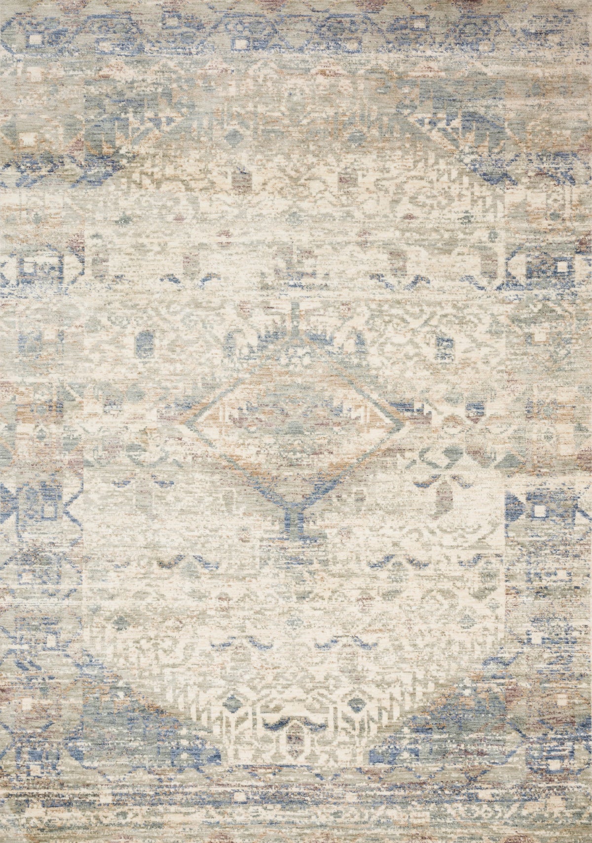 Ivory Blue Rug U8440