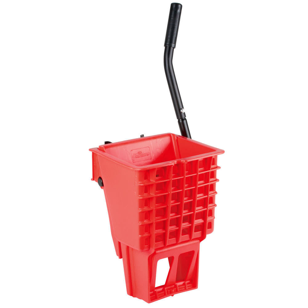 Red Splash Guard Mop Bucket with Side-Press Wringer K935769