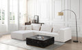 White L Shaped Modular Sectional Sofa with Ottoman L6730