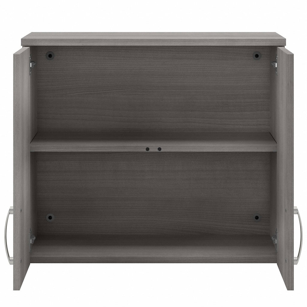 Platinum Gray Wall Cabinet with Doors and Shelves P757