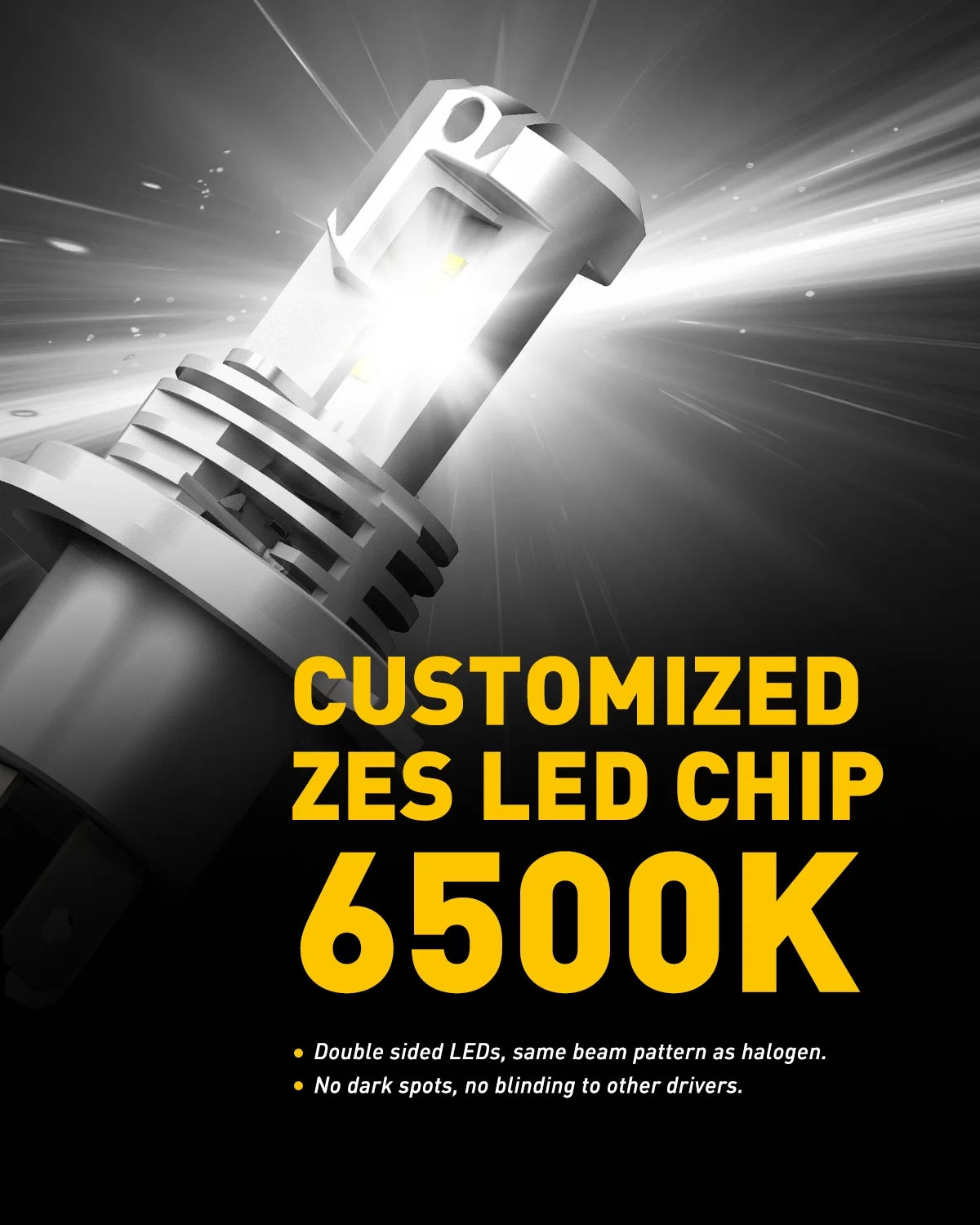 H4 9003 HB2 LED Headlight Bulbs 6500K Xenon White Pack of 2 O71871
