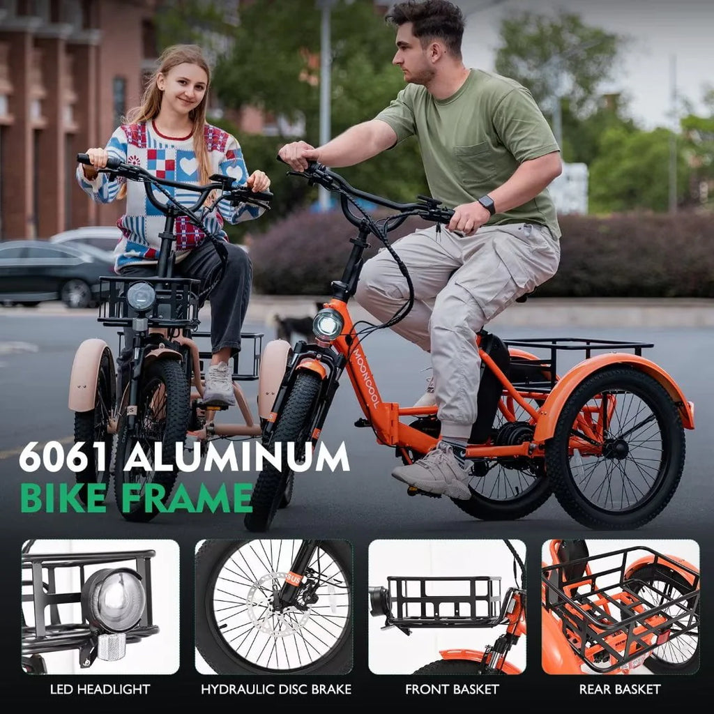 350W 36V 7 Speeds Electric Tricycle with Basket U1106