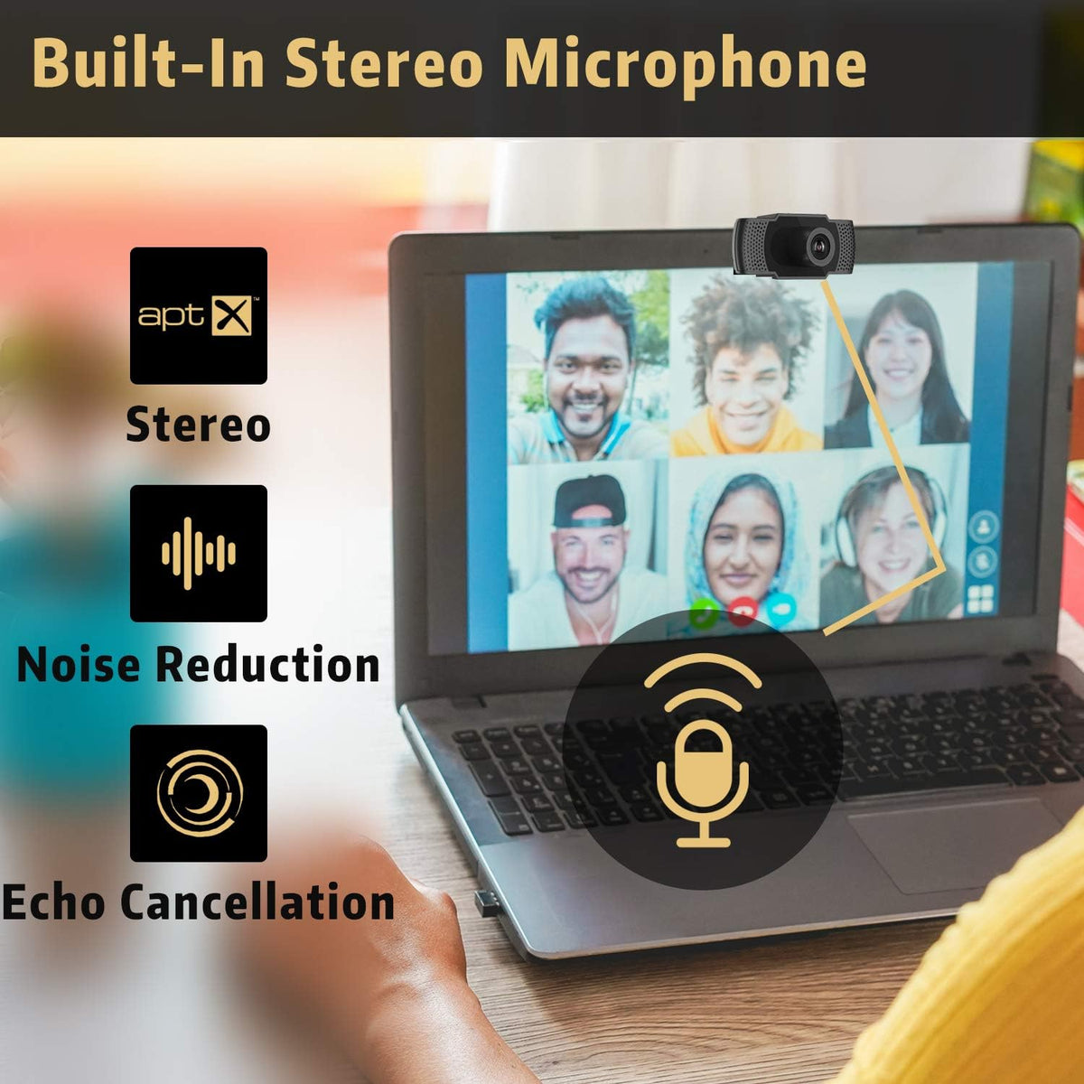 1080P HD Webcam with Microphone, USB PC Camera N748206