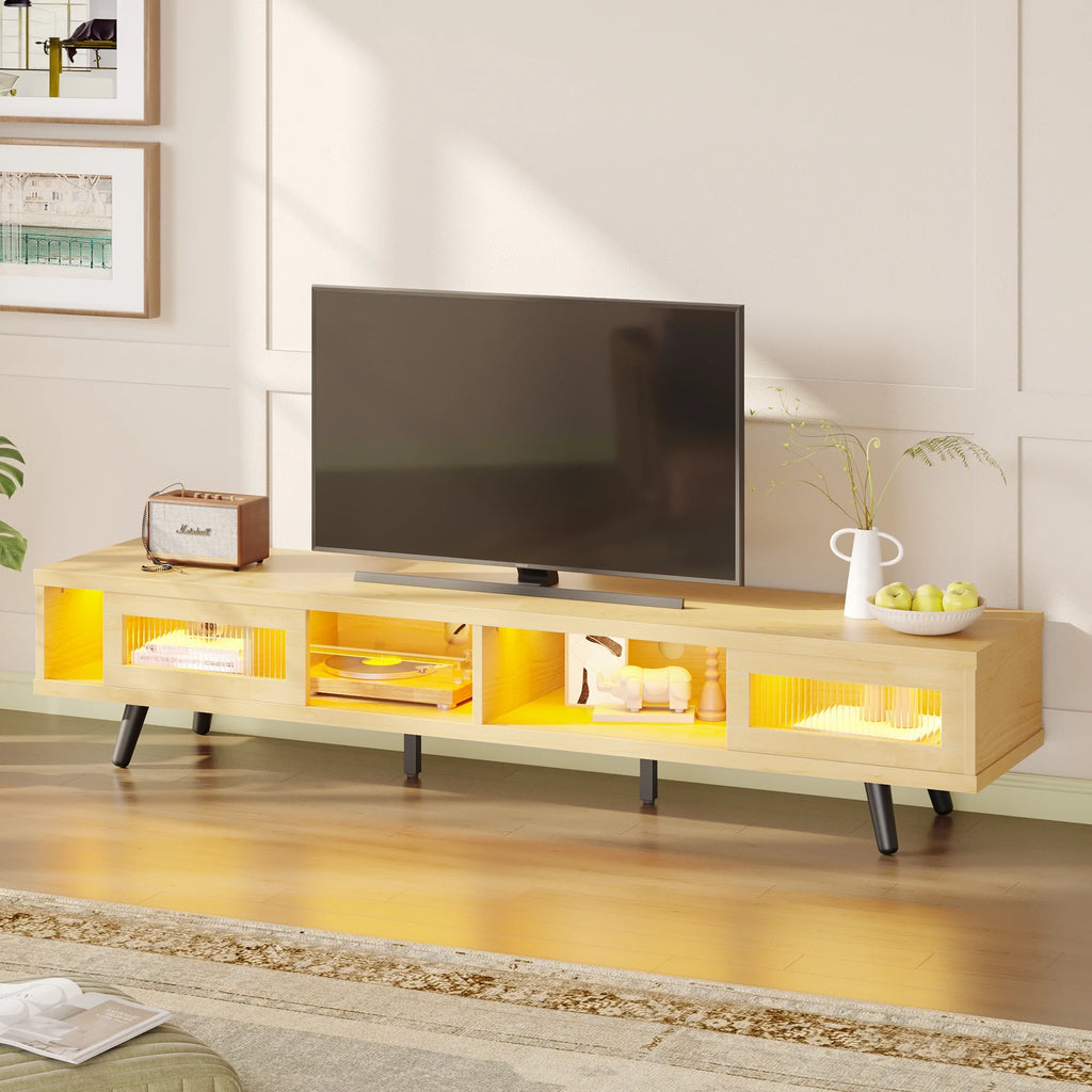 70 LED TV Stand with Sliding Glass Door L9630