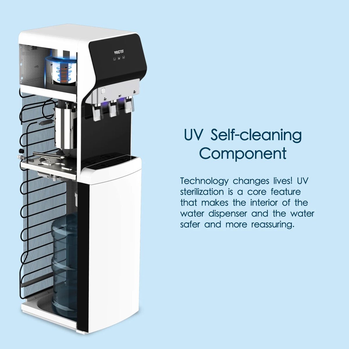3 or 5 Gallon Bottom Loading Hot and Cold Water Dispenser U3524