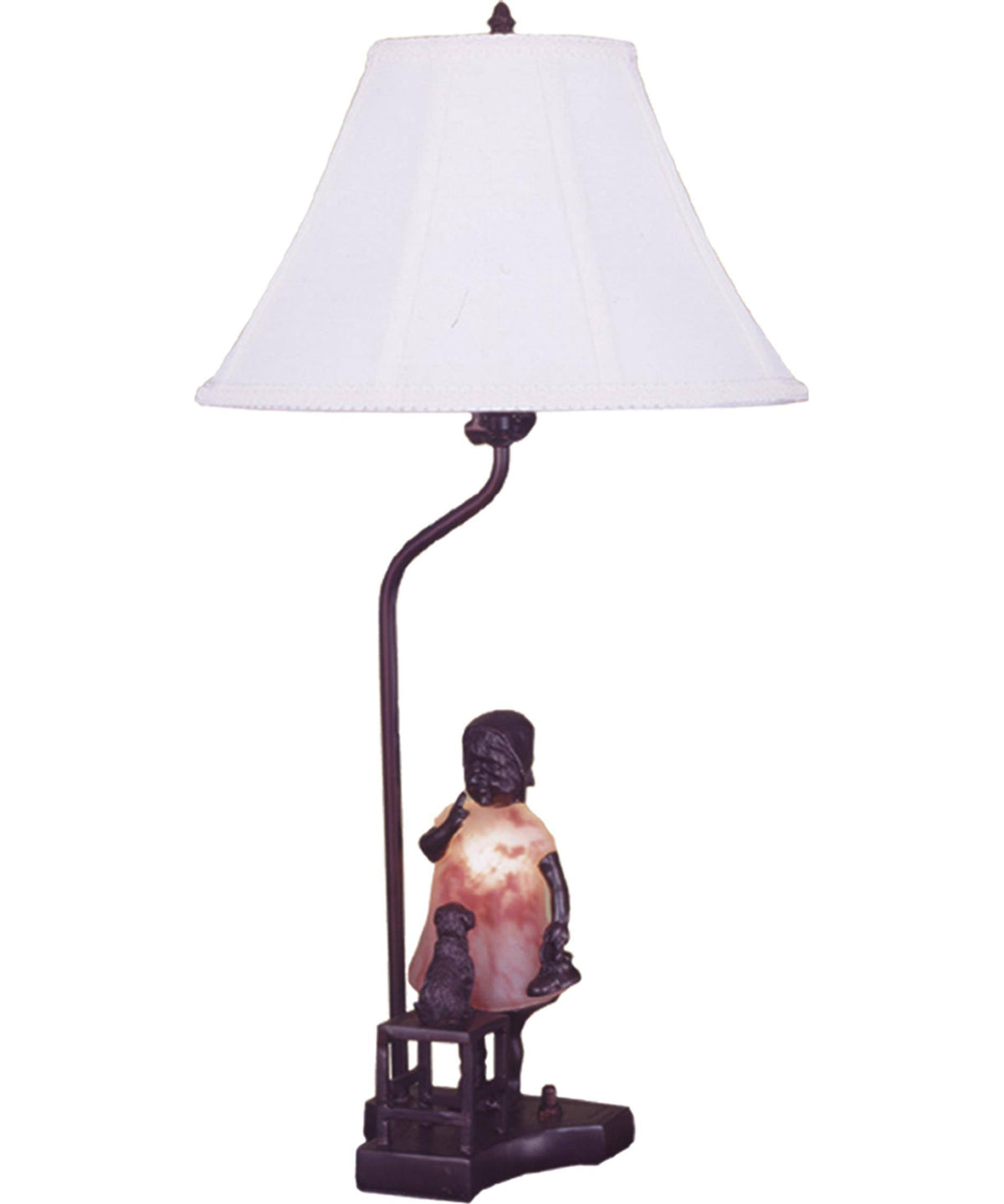 14.5"H Girl with Kitten Accent Lamp U82092
