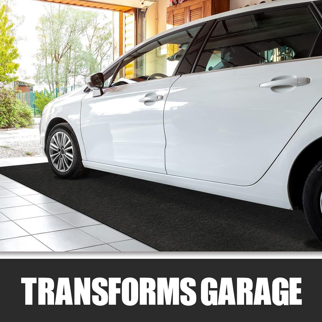Absorbent Oil Mat Garage Floor Mat, Reusable, Washable, 7.4 ft x 20 ft L519078