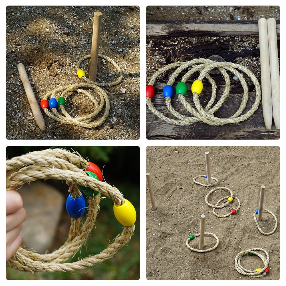6-piece Solid Wood Ring Toss Game Set F7726