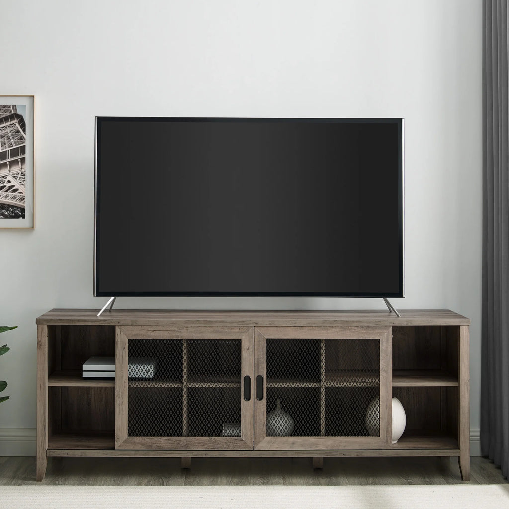 Grey Wash Sliding Door TV Stand Y503