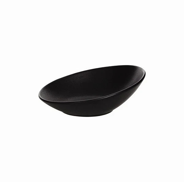 Oval Slanting Bowl 26x18cm Black E1973