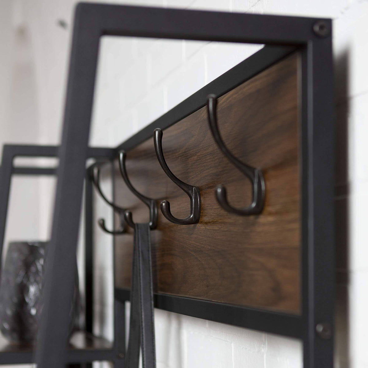 72 inch Dark Walnut Hall Tree with Storage P7166