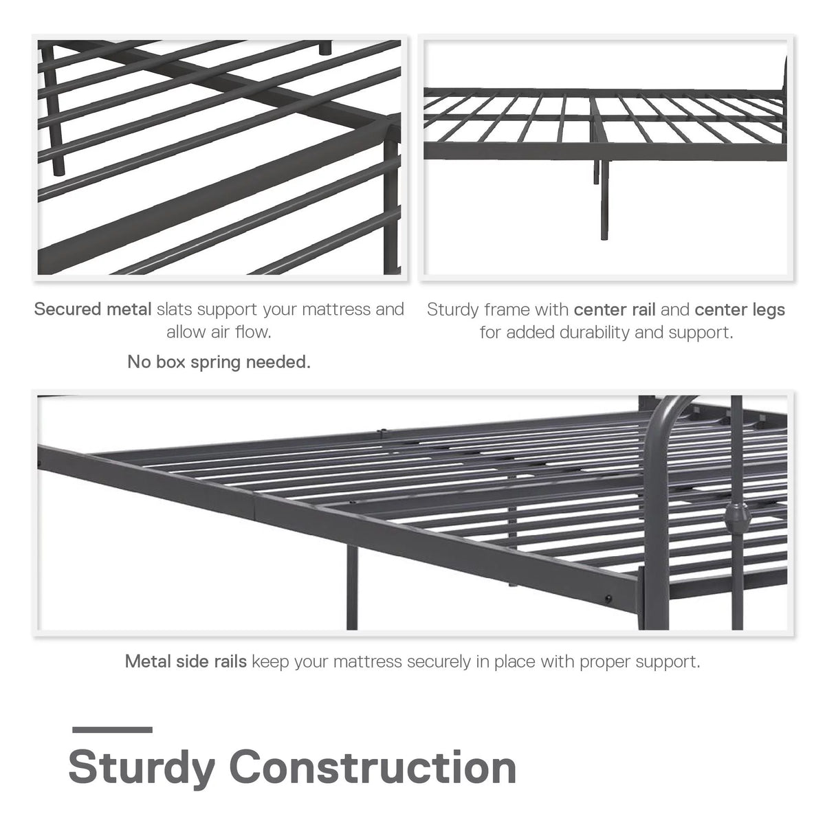 Queen Black Metal Bed E52928