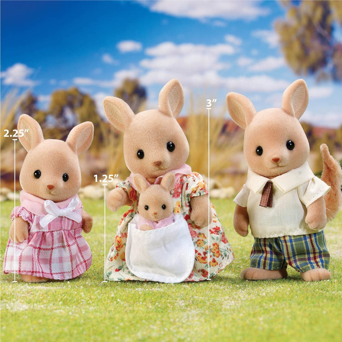 Hopper Kangaroo Family Dollhouse Figures T5657