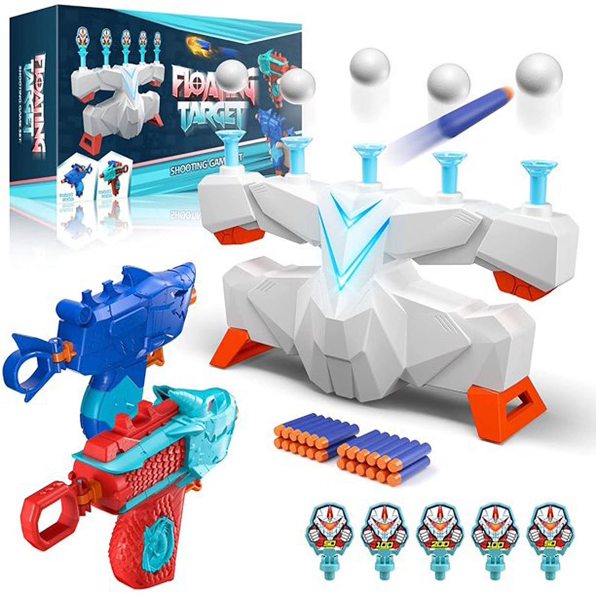 Floating Ball Targets with 2 Foam Shooting Guns Toy Game Set D8070