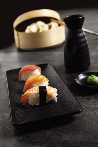 Oval Slanting Bowl 26x18cm Black E1973