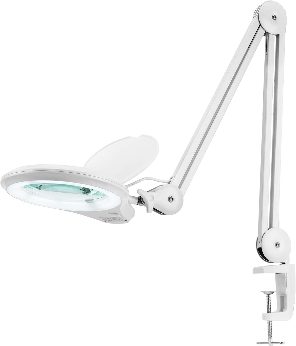 White 5 Inches Diameter Lens LED Magnifying Lamp with Clamp O58768