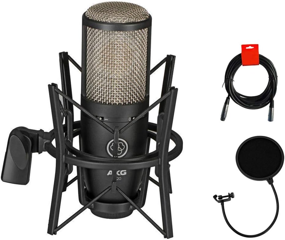 Large Diaphragm Condenser Microphone with Pop Filter and XLR Cable B486