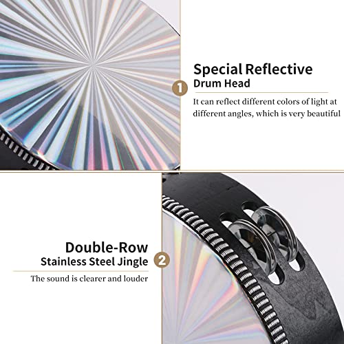 10 inch Tambourine with Double Row Jingle Handheld Percussion Y205