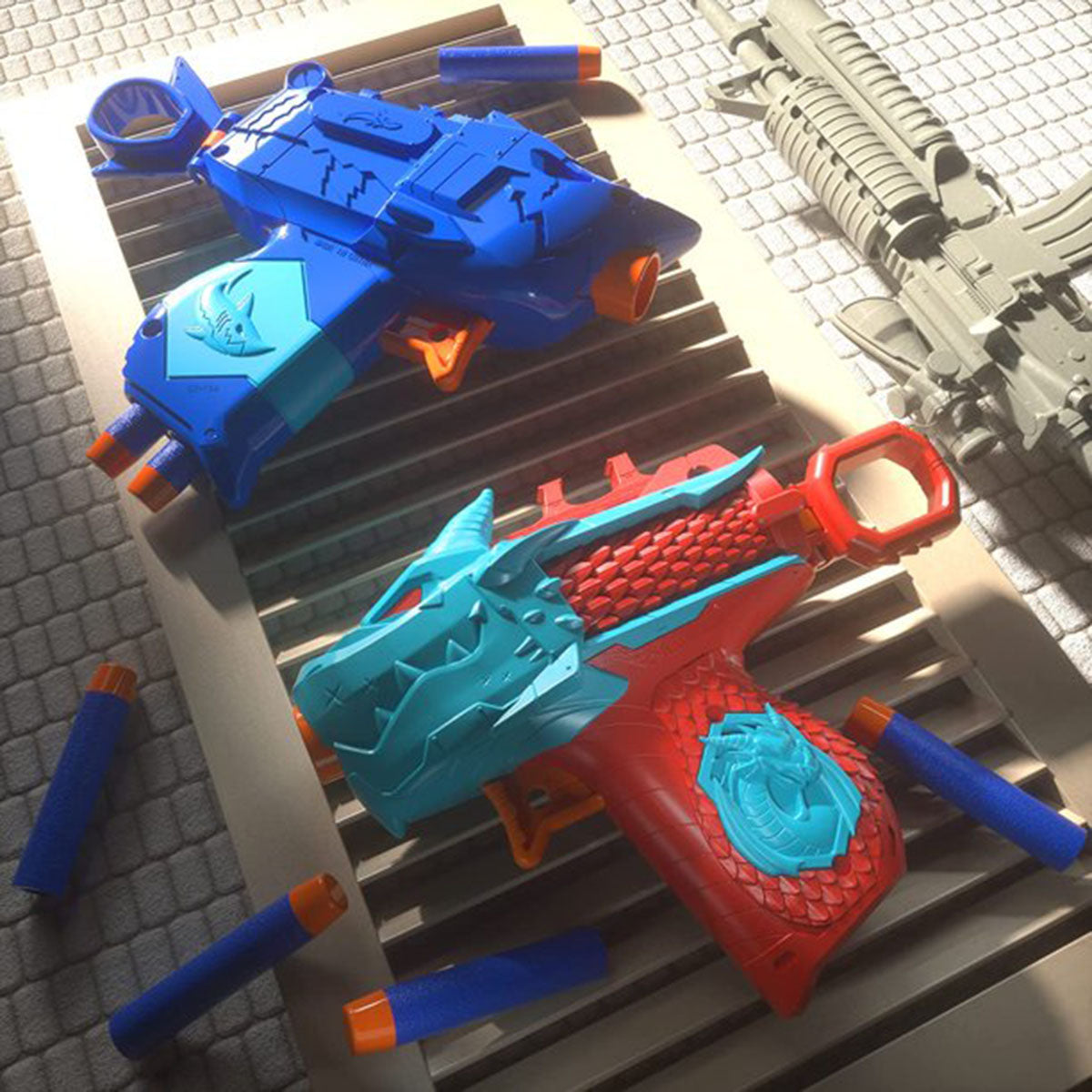 Floating Ball Targets with 2 Foam Shooting Guns Toy Game Set D8070