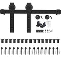 18ft Single Sliding Barn Door Hardware Track Kit Black V82000