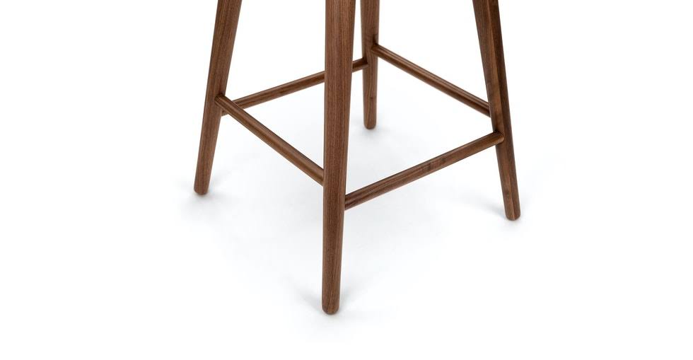 Gray Fabric Counter Stool with Walnut Legs I4853