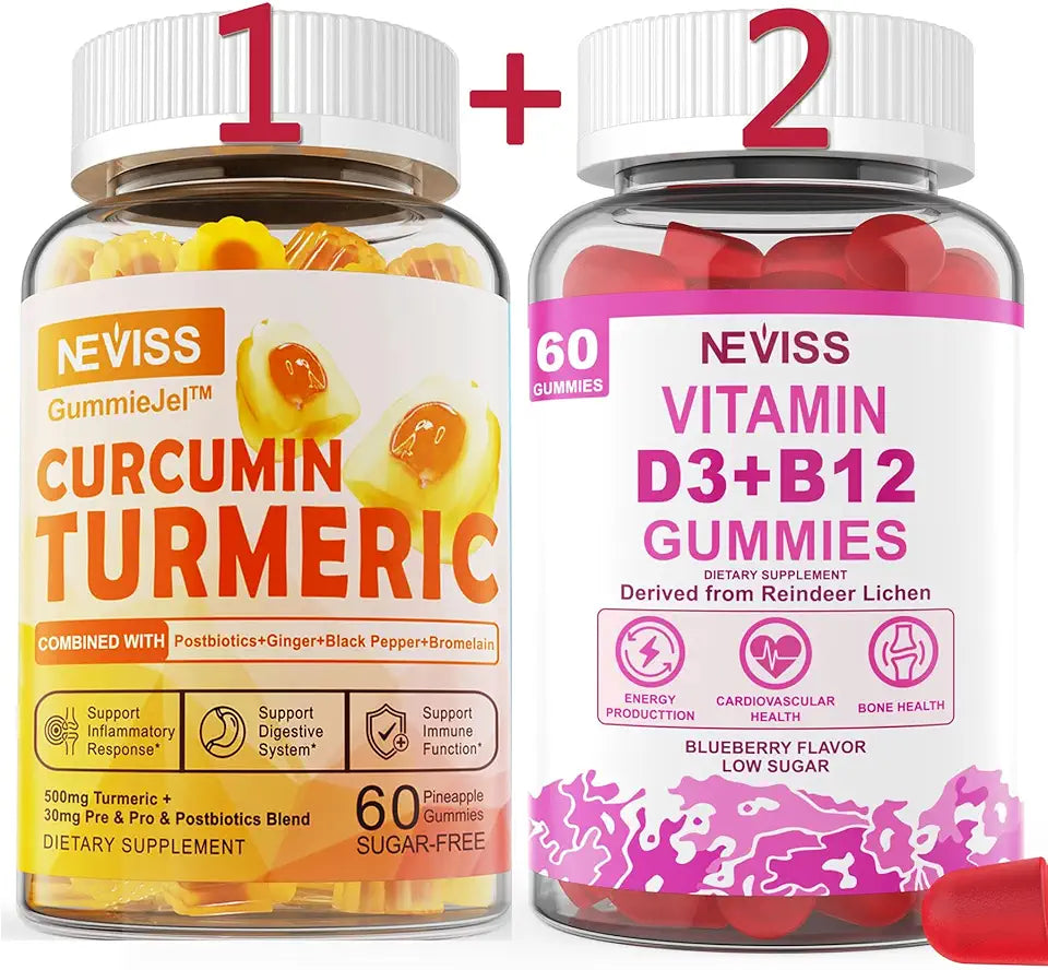Turmeric Curcumin Vitamin D3 & B12 Gummies 3 Pack Y110