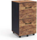 2 Drawer Wood Filing Cabinet with Rolling Z520140