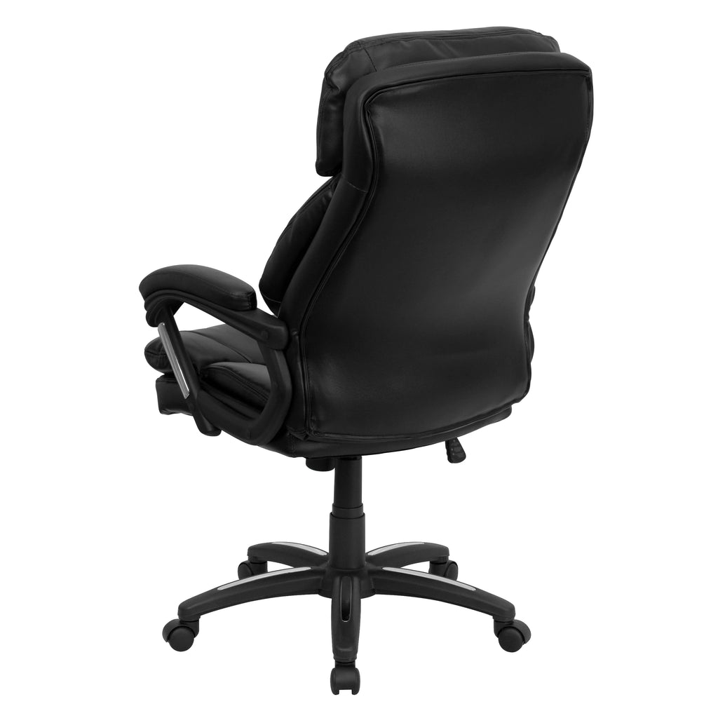 Black LeatherSoft Swivel Office Arm Chair I43887