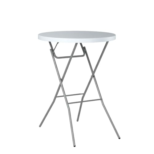 32in Round Folding Bar Height Table White P633132